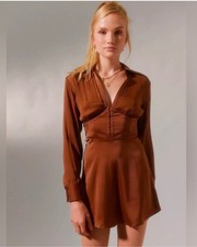 NWT Urban Outfitters Phoebe Corseted Shirt Dress Size Small