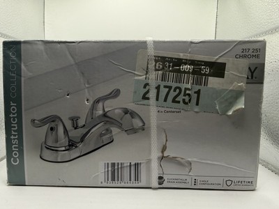 Glacier Bay Constructor 4 in Centerset Bathroom Faucet Polished Chrome Open Box