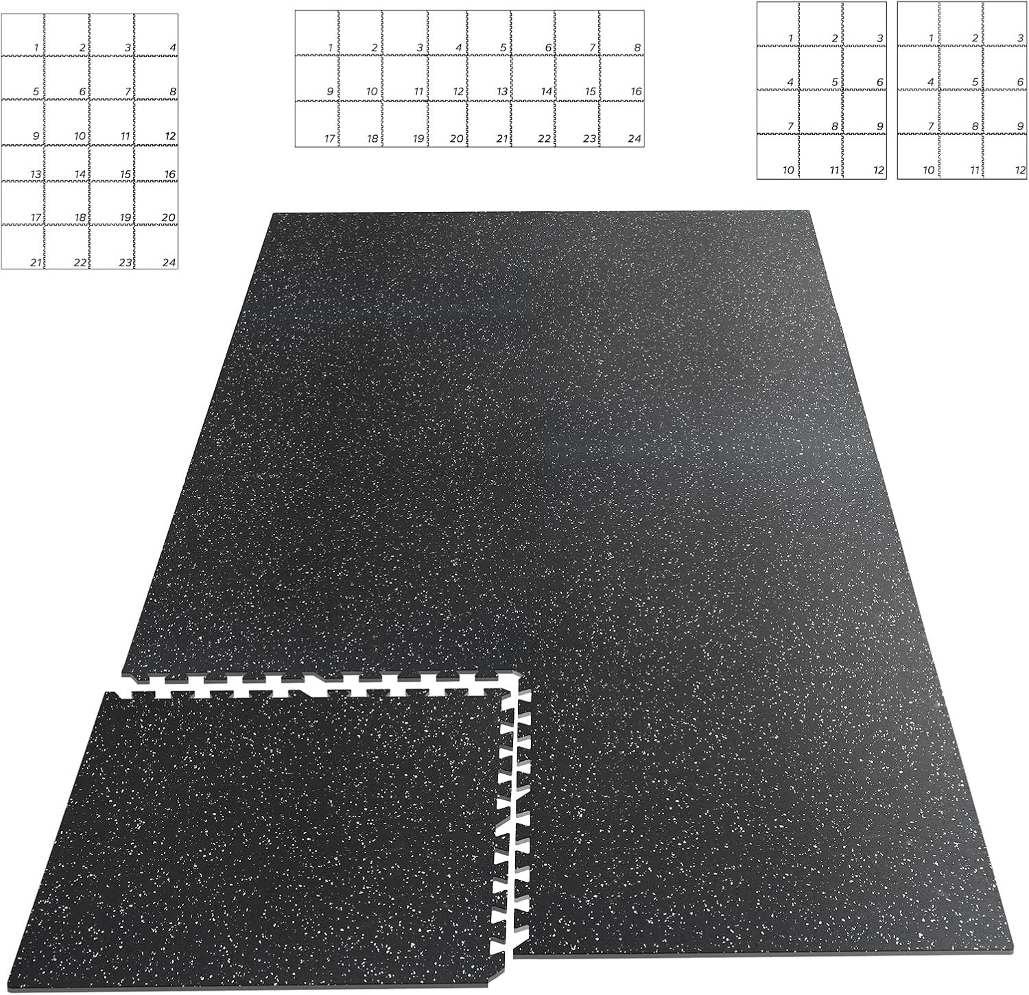 12 Pcs 0.56'' Thick Interlocking Exercise Mats for Home Gym 