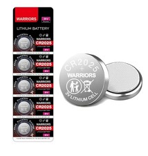 Warrior CR2025 Coin Button Cell 3 Volt Lithium Batteries Pack of 5