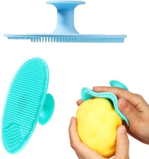 2 Pcs Vegetable Brush Potato Scrubber Veggie Brush Silicone Reusable Cleaning To