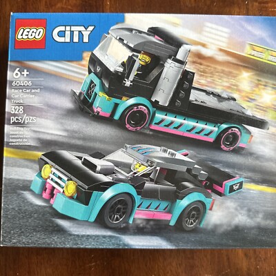 4306　こちらは専用です LEGO CITY Lot: Race Car and Car Carrier Truck (60406) and Monster