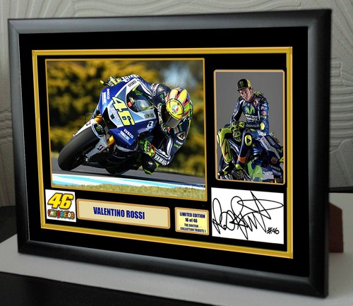 Valentino Rossi Signed Tribute Framed Great Gift - Afbeelding 1 van 2