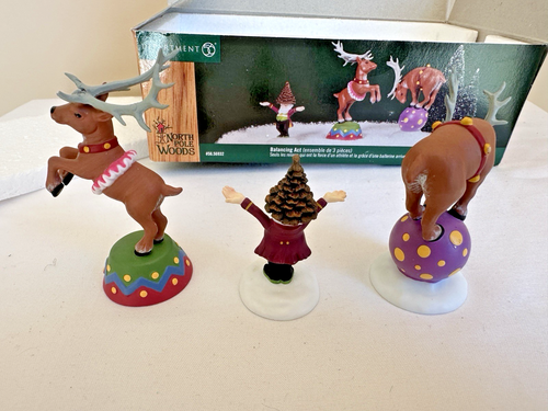 2000 Department 56 Balancing Act Set Of 3 North Pole Woods Retired 56932 w/Box - Picture 3 of 7