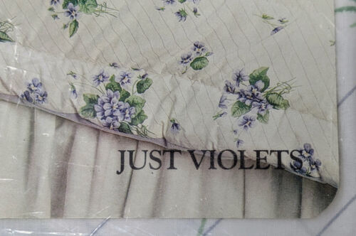 NOS Vintage Martex Queen Flat Sheet “Just Violets” Purple Floral 50/50 Percale - Picture 3 of 4