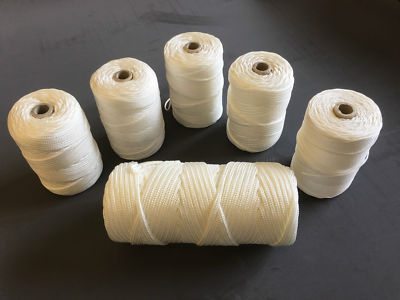 Weiße Nylon geflochtene Kordel Faden Garn 1kg SPULEN 1,3mm 2mm 3mm 4mm und 6mm 