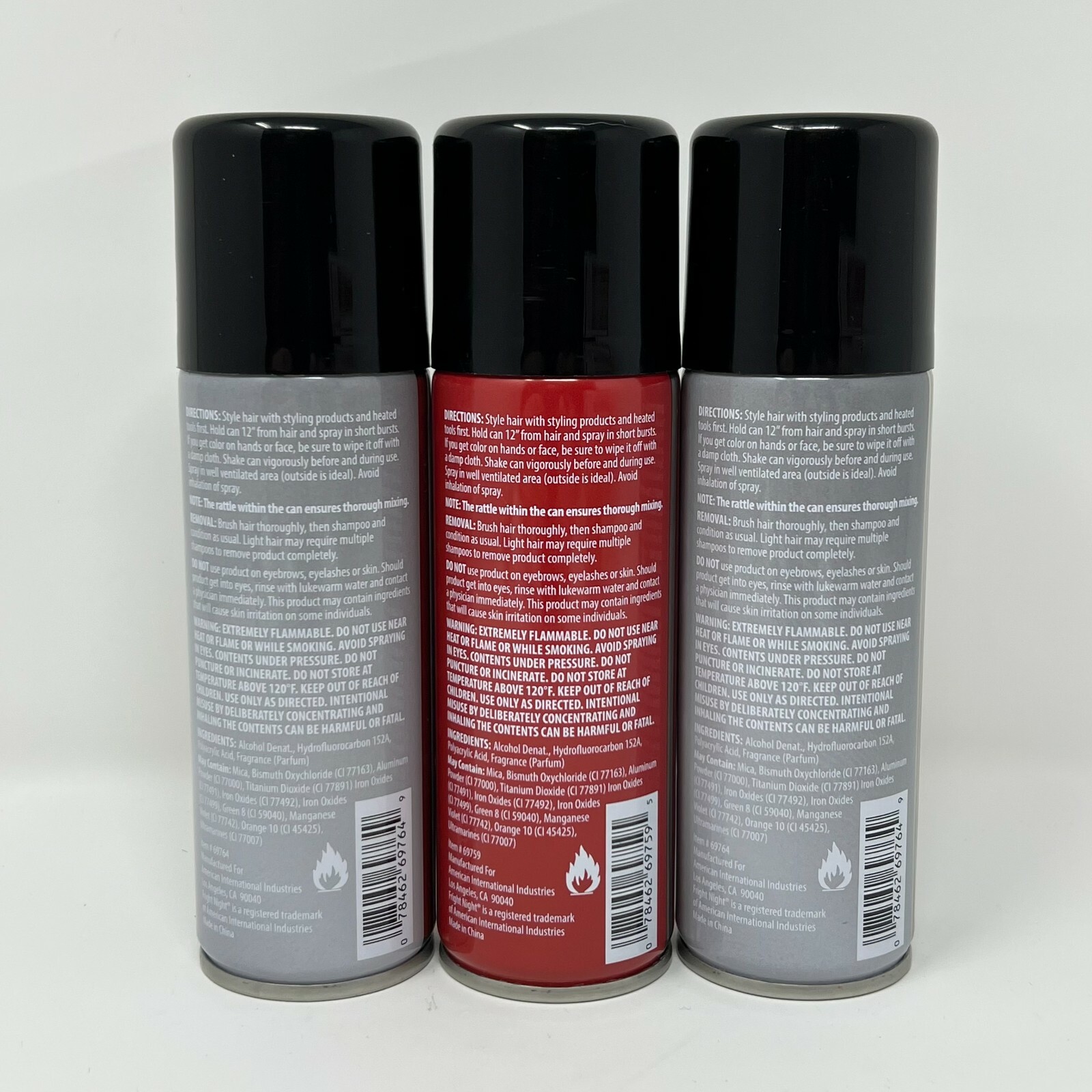 Fright Night Temporary Hair Color Spray (Lot of 3) Rotten Red/Spooky Silver  3oz | eBay