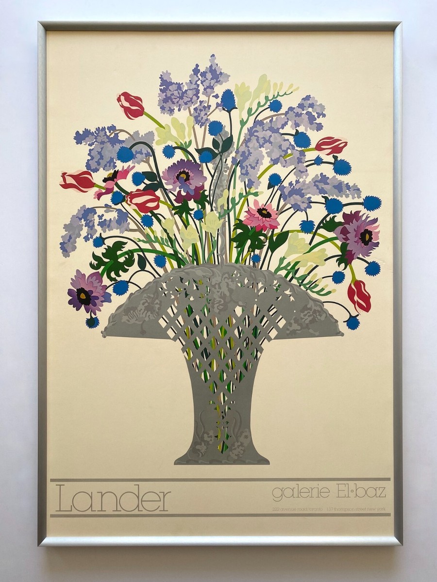 JOHN LANDER VTG 1980'S CONTEMPORARY LITHOGRAPH PRINT FRAMED LARGE