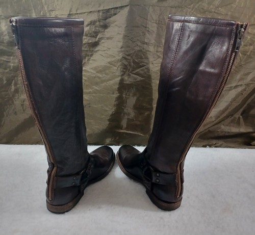 Frye Phillip Harness Tall Brown Leather Extended Calf Boots Women US 6B USED - 第 5/9 張圖片