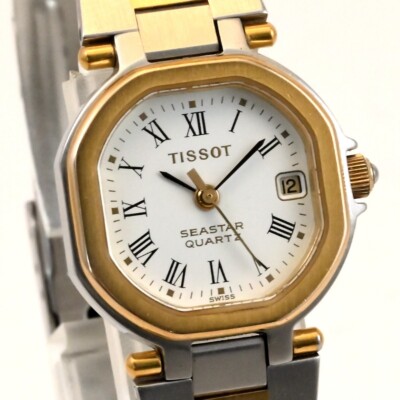 Tissot Seastar Octagonal コンビカラー 1980年代 Vtg 1980s Tissot Seastar Octagonal Two Tone Quartz Date