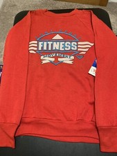 Vintage 80  s PONY Brand Sport Red Sweatshirt Men  s Sz M Made In USA NEW 