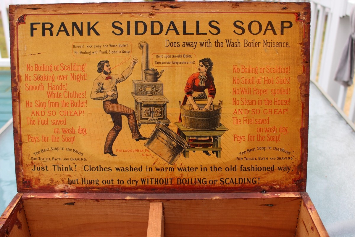 Antique Frank Siddalls Soap Wood Box Dovetailed 16