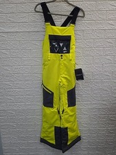 New Obermeyer Highland Shell Ski Bib Size Large Spark Volt Yellow Black