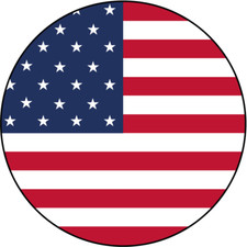 United States Of America Round Flag Car Bumper Sticker Decal