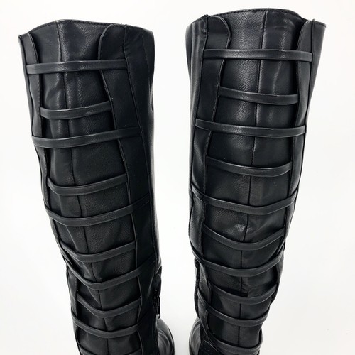 Sexy Botas de Montar Para Mujer Rampage Negras 7,5 Por Arriba Elegantes Espaldas Intrincadas - Imagen 4 de 12