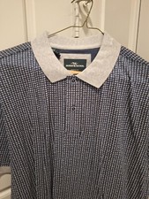 Rodd  Gunn Short Sleeve Polo, Blue w/Contrast Collar, L, New w/Tags