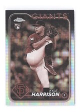 2024 Topps Chrome Kyle Harrison RC Sepia Refractor Rookie Card 191 Giants. rookie card picture