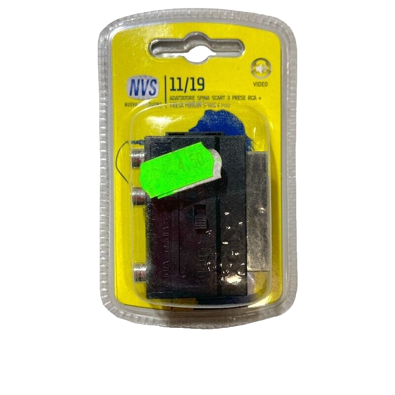 Adattatore Spina Scart 3 Prese RCA + Presa Mini DIN S-VHS 4 Poli