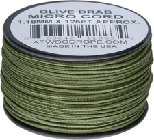 Atwood Rope MFG Micro Cord 1.18 mm 125 Ft Olive Nylon Construction Plastic Spool
