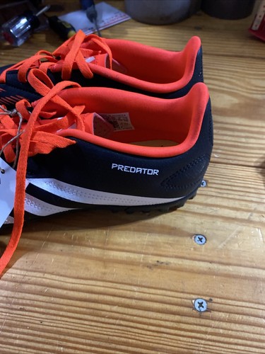 Adidas Predator League L FG Cleats Black White Orange - Youth Size 5 - Picture 8 of 10