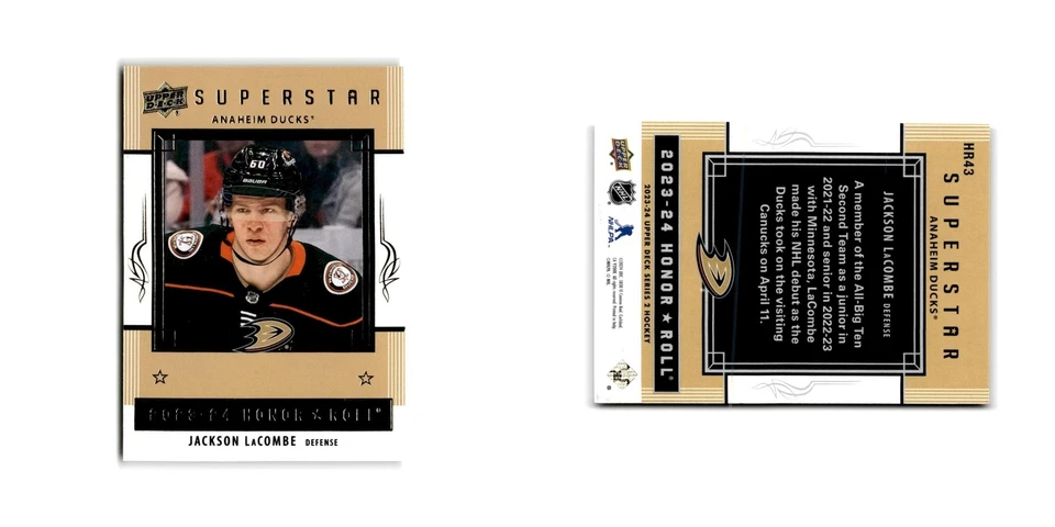 2023 Upper Deck Honor Roll Jackson LaCombe Anaheim Ducks #HR43 - Image 3 of 3