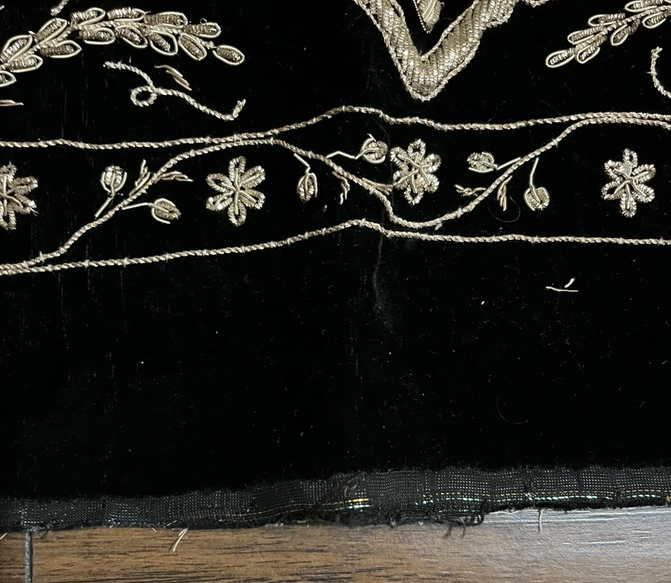 "Exótica alfombra de arte de pared de hilo dorado hecha a mano de Cachemira Zari colgante leer 26""x35""" Foto 4 de 4