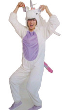 Plush Unicorn Hooded Costume Sz Adult Medium Hyde and Eek Halloween White HW6