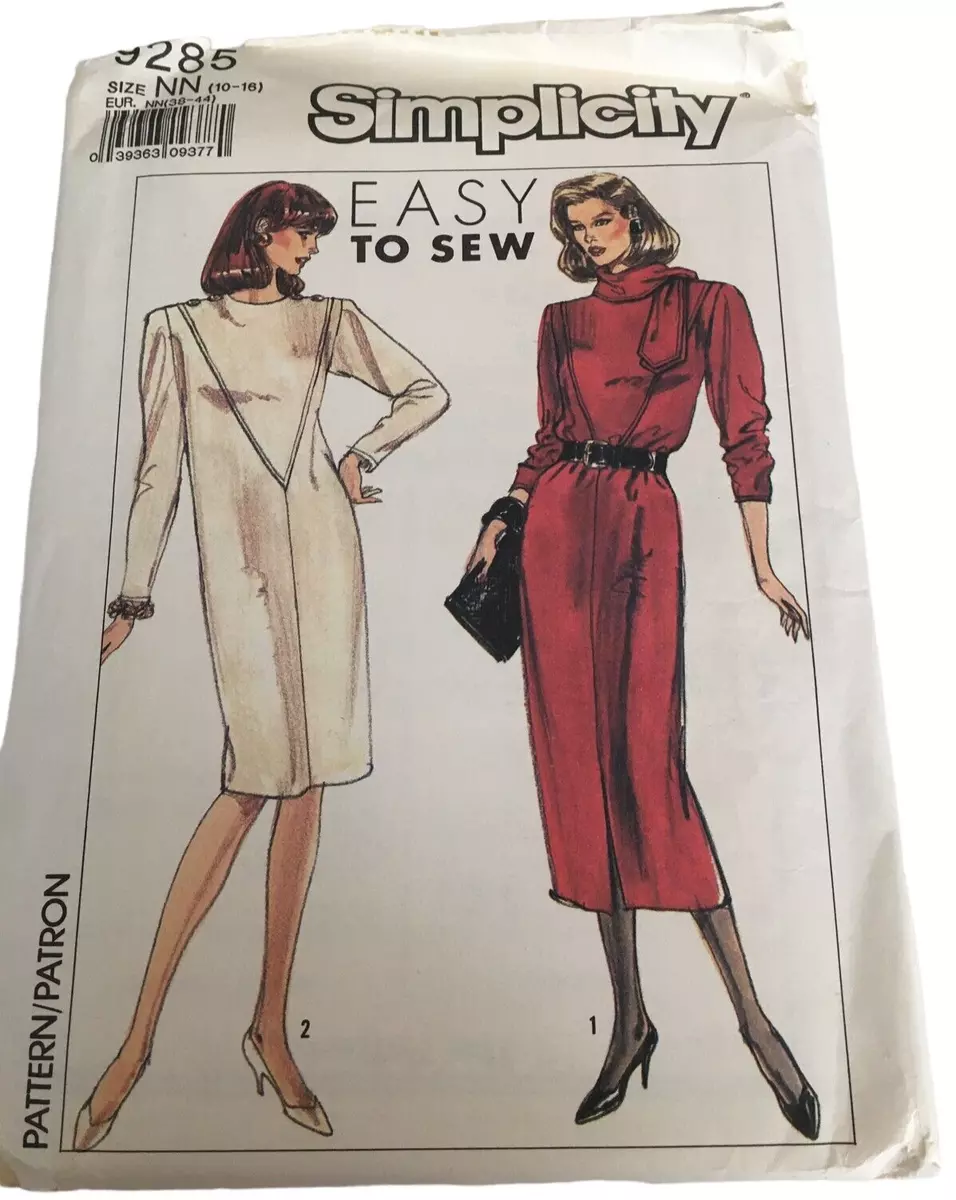 Simplicity Sewing Pattern 9285 Easy Straight Dress Neck Scarf