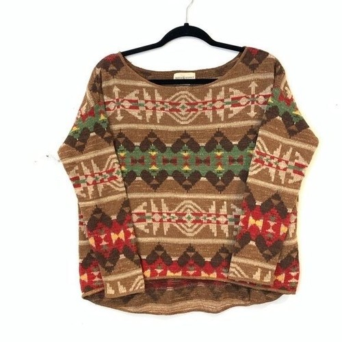 Denim & Supply Ralph Lauren Size M Woven Aztec Print Sweater Thin Knit - Picture 7 of 7