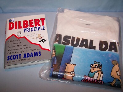 DILBERT T-Shirt CASUAL DAY - SEEMED LIKE A GOOD IDEA Size 2XL & 1st Edition BOOK