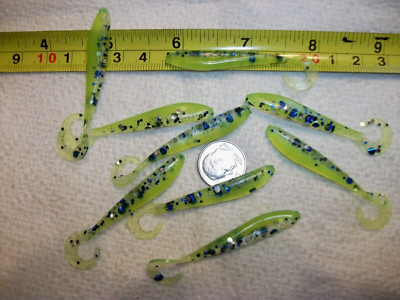50-2 1/4''-CRAPPIE-PANFISH-MINNOWS-JIGS-GRUBS-fluke-swim bait-twister tails-scent