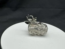 Vintage South Asian 90% Silver Deer Trinket Pill Box