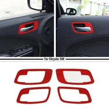 Fit For 2011-2023 Chrysler 300/Dodge Charger Red Interior Door Handle ​Bowl Trim