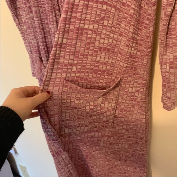 LuLaRoe Deep Pink Sarah Duster Solid Ribbed Size S - image 3