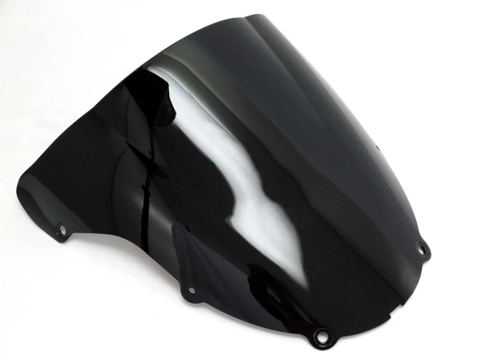 Parabrisas ABS negro doble burbuja para Kawasaki Ninja ZX6R 2003-2004 Foto 2 de 4