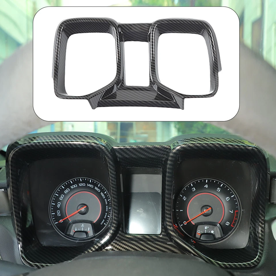 For 2010-15 Chevrolet Camaro Instrument Dashboard Frame Cover Trim Carbon Fiber Foto 4 de 4