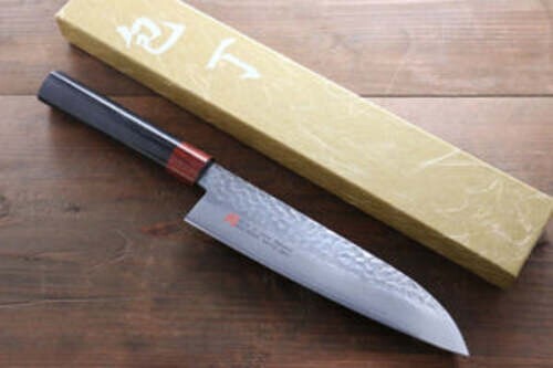 Japanese Chef Knife ISEYA-SETO/ Forged Damascus /Santoku /Seki Knives 180mm New - Picture 3 of 24