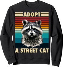 Raccoon Vintage Retro Cute Racoon Gift Funny Unisex Crewneck Sweatshirt