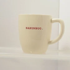 Christmas RAE DUNN BAHUMBUG Mug White Red Holiday Cup New Magenta Neutral Coffee