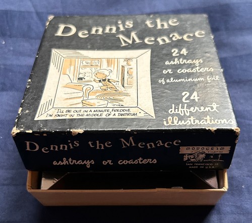 1952 Dennis The Menace Thick Foil Coated Paper Ashtrays / Contains 17 out of 24 - Picture 5 of 12