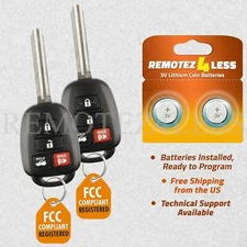 2 For 2012 2013 2014 Toyota Camry Keyless Entry Car Remote Key Fob - G Chip