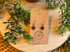 Blue Star Earrings - Space Earrings - Galaxy Earrings - Space Lover Earrings