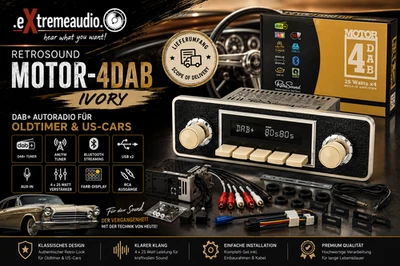 Kit autoradio Retrosound MOTOR-4DAB Design IVORY DAB + pour voitures ancienne... - Photo 1/4
