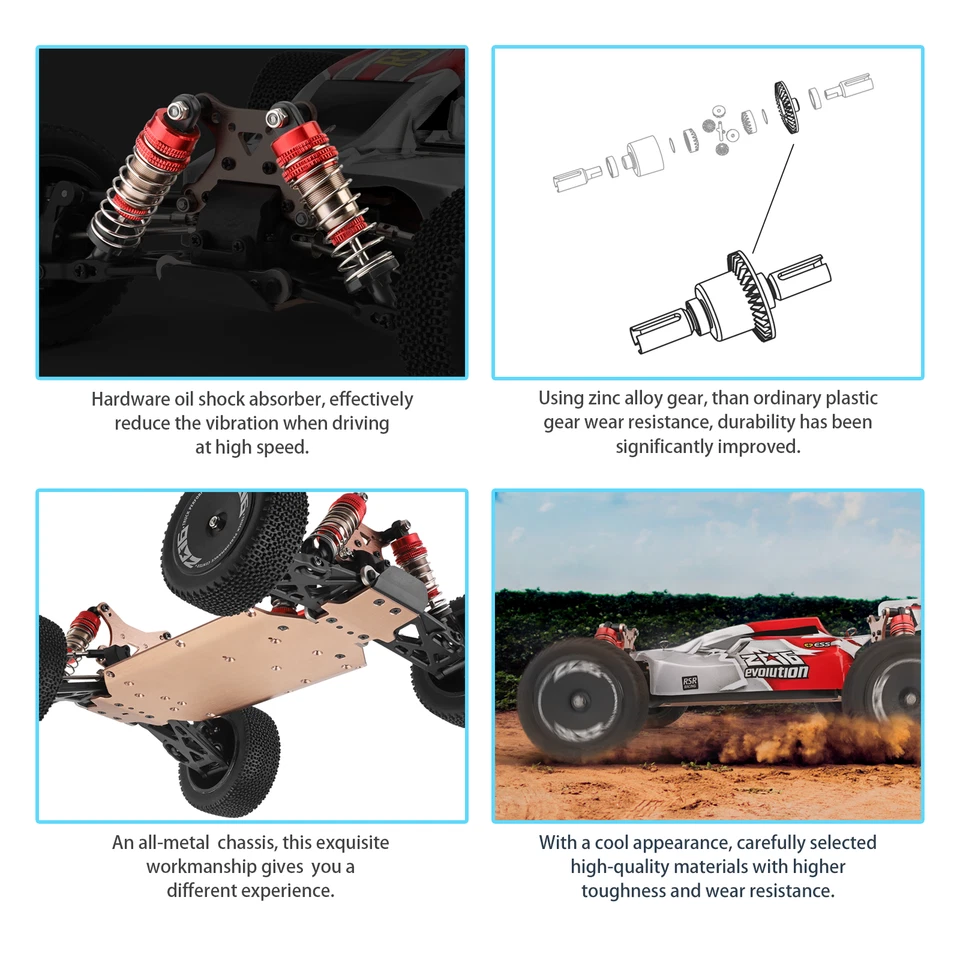 WLtoys 144001 Racing RC Cars,1:14 Scale High Speed Remote Control Car for Adults - Image 4 of 4