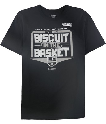 Reebok Womens Put The Biscuit In The Basket Graphic T-Shirt, Black, Small