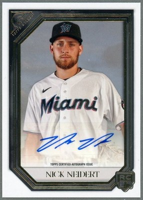 NICK NEIDERT 2021 Topps Gallery #RA-NN Rookie Autograph, Miami Marlins RC Auto