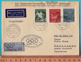 SAS Olympia Sonderflug Wien Melbourne über NP 1956