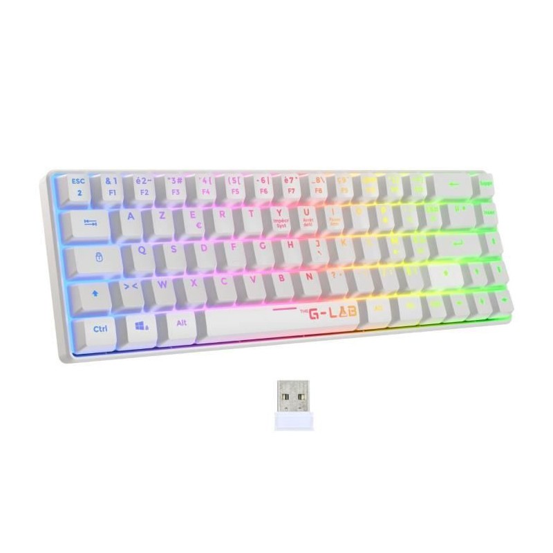 Clavier gamer G-Lab Keyz Hydrogen WL clavier sans fil membrane rétroéclairé pour PC et console