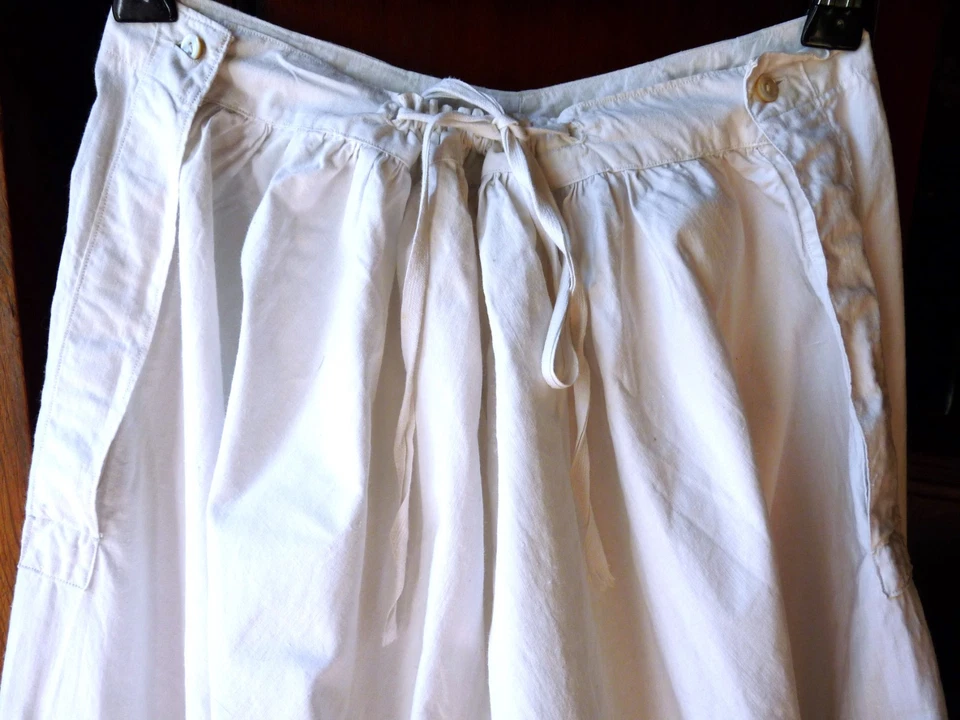 Culotte fendu longue faux cul femme ancien entièrement fait main dentelle fuseau - Photo 3/4