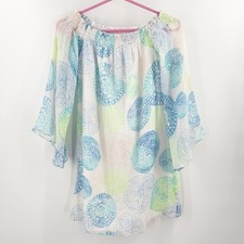 Lilly Pulitzer Abi Dress SZ Extra Small Silk Blend Off Shoulder Metallic Mini